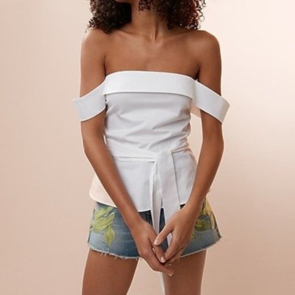 NWT! Express Tie Waist Off the Shoulder Peplum Top